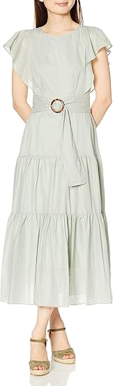 Amazon マーキュリーデュオ ワンピース ﾗｯﾌﾙ袖ﾃｨｱｰﾄﾞﾜﾝﾋﾟｰｽ レディース ミントグリーン 日本 F Free サイズ ワンピース チュニック 通販