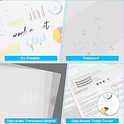 ViVin 36-Pack Sturdy Clear Folders for