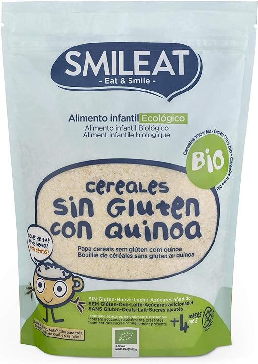 Papilla de cereales Sin Gluten con Quinoa Eco Smileat 200 g Amazon.es Bebé Papilla de cereales Sin Gluten con Quinoa Eco Smileat 200 g Amazon.es Bebé