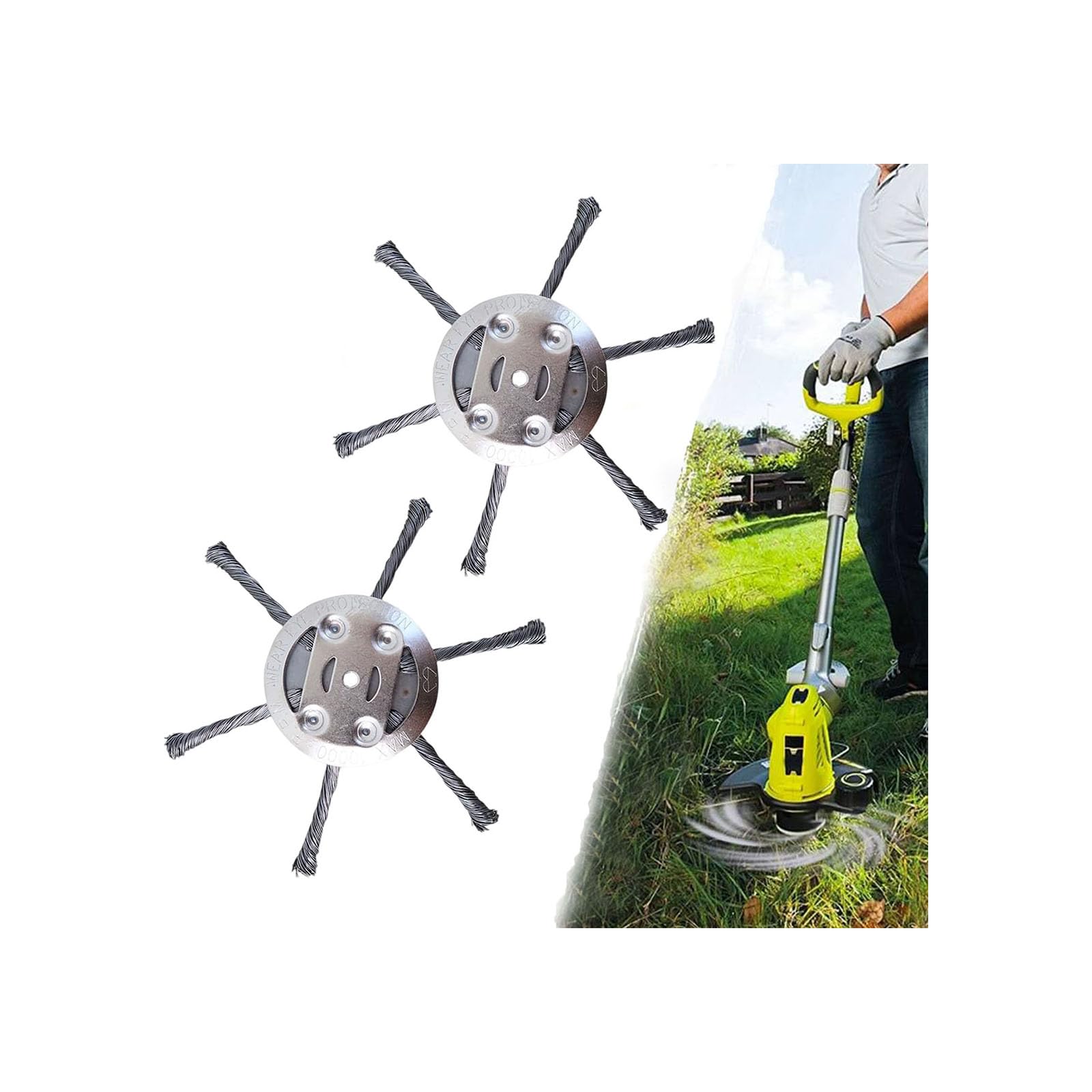 Photo 1 of Piywan Steel Wire Trimmer Head - Steel Wire Grass Trimmer Head, 6 Inch Wire Weed Trimmer Head Weed Remover Tool, 2025 New String Trimmer Replacement Head for Lawn Mower Tray (2Pcs-B)