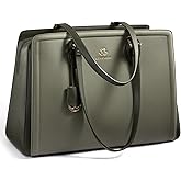 LOVEVOOK Laptop Bag for Women, Large Capacity Leather Computer Tote Bag, Waterproof Work Bags, Great Office Gifts for Women