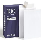Columbian 6 x 9 Catalog Envelopes, 100 Pack, Catalog-Style with Self Seal Closure, Heavyweight 28 lb Paper, Self Sealing Envelopes for Mailing, Filing and Organizing, White