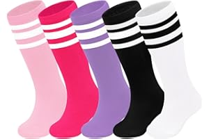 Sarfel 5 Pairs Kids Soccer Socks Toddler Soccer Socks Youth Football Sock Girls Softball Accessory Boys Baseball Sock Cotton