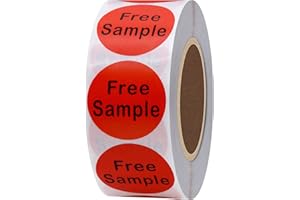 Hybsk Free Sample Stickers 1 Inch Round Retail Store Sale Displays Adhesive Labels for Inventory Control Total 500 Per Roll (Red)