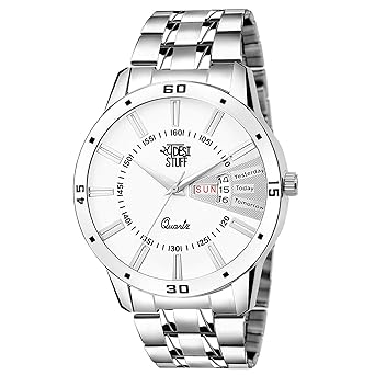 Swadesi Stuff Analog Silver Dial Day and Date Watch for Men