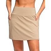 Women's Golf Skirts Skort 4 Side Pockets High Waisted Stretchy Tennis Skirt with Short Athletic Casual