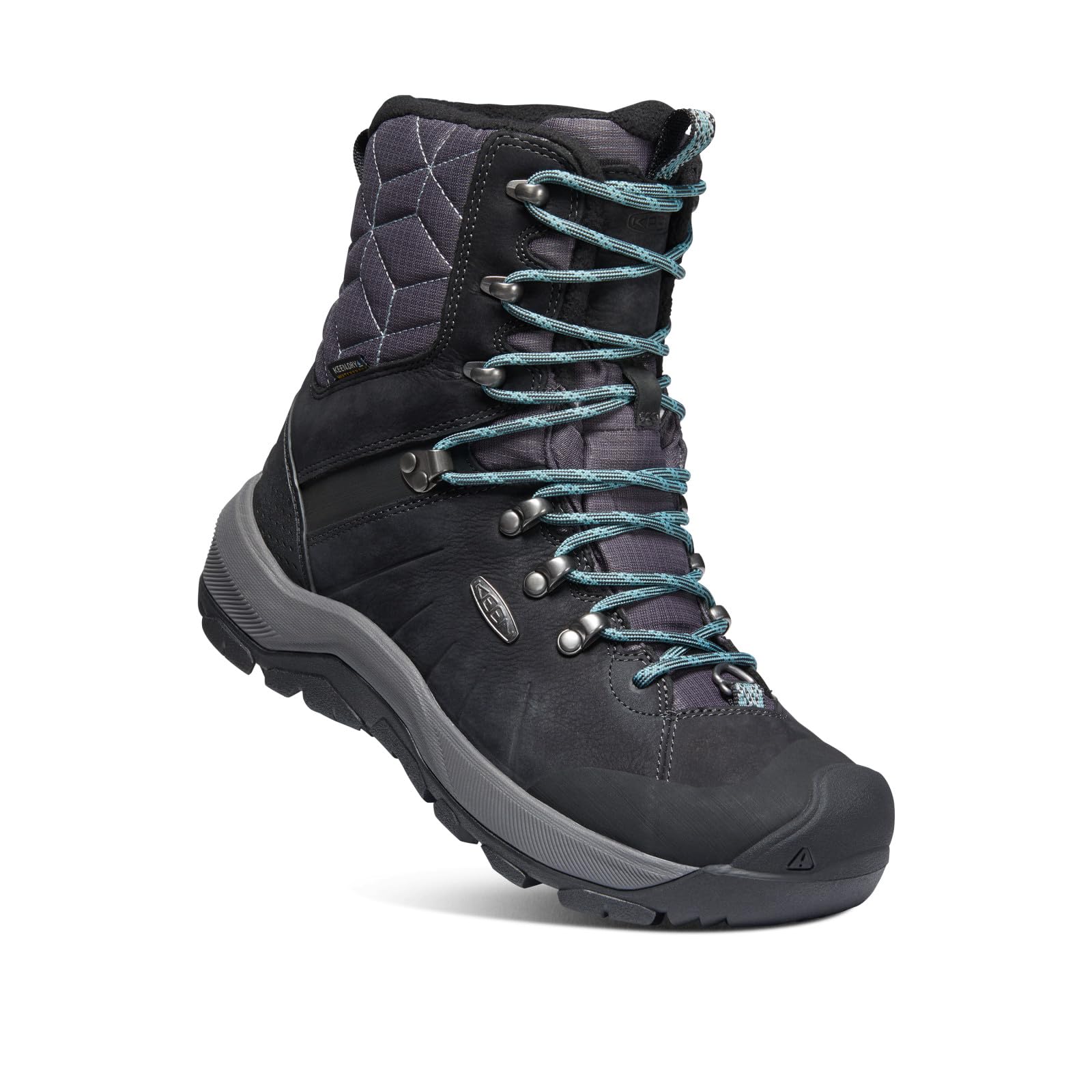 Photo 1 of KEEN Women's Revel 4 High Polar Insulated Waterproof Snow Boots, Black/North Atlantic, 9.5 US