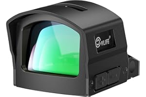 CVLIFE BearMight 5000G Shockproof Auto-Brightness Green Dot Sight for RMS RMSc, 36MOA Circle & 2MOA Green Dot with Hood, Moti