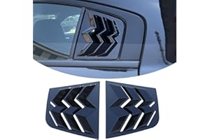 WildWell Rear Side Window Louvers for 2011-2024 Dodge Charger Louvers Air Vent Scoop Shades Cover Blinds Glossy Black
