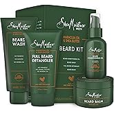 SheaMoisture Beard Kit for Men – Beard Wash, Conditioning Beard Oil, Full Beard Detangler + Beard Balm with Shea Butter & Maracuja Oil, Gifts for Men (4 Piece Set)