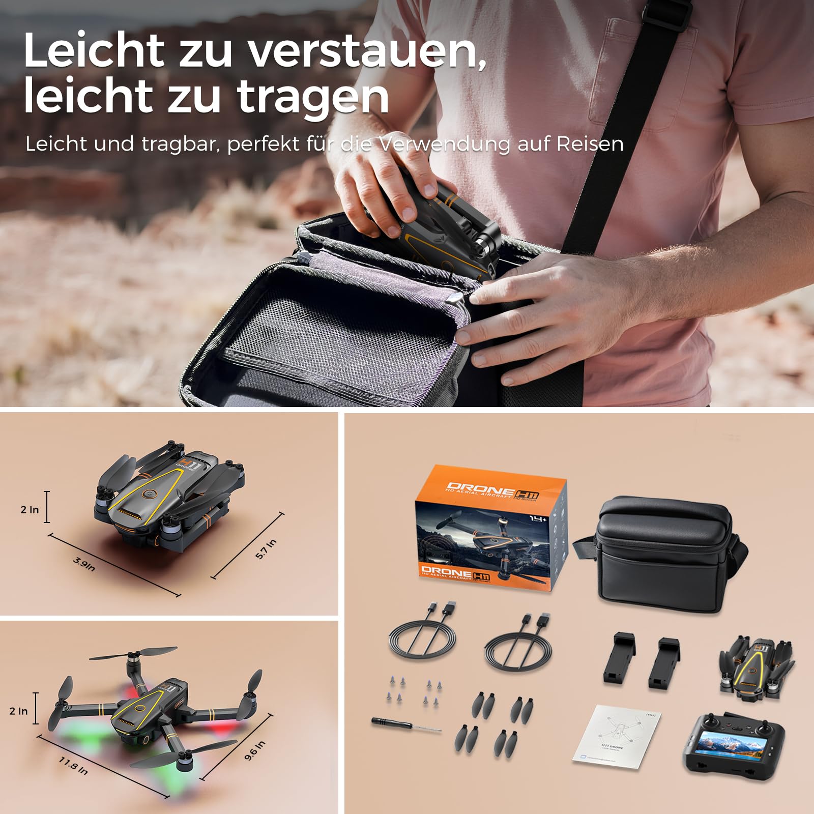GPS Drohne mit kamera 4K für Erwachsene und Kinder (Bildschirmfernsteuerung)Drone die dir folgt,Zwei Intelligente Akkus,2 Stück Batterien Lange Flugzeit,Auto Rückkehr,Bürstenloser Motor,Unter 249g,C0 7