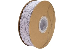 Nsilu Floral Pattern Fabric Lace Ribbon Trim for Sewing& Crafts Hair Bow Making, Gift Package Wrapping 1 Inch Wide (Light Grey, 50 Yards)