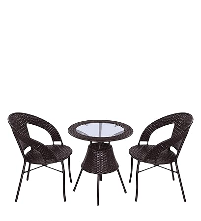 Dreamline Outdoor Garden Patio Seating Set 1+2 2 Chairs and Table Set Balcony Furniture
