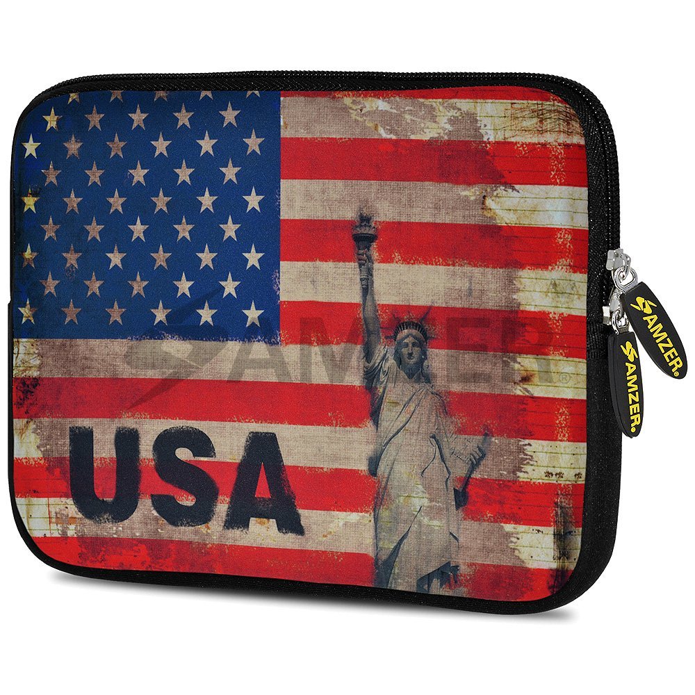 Amzer Rustic Liberty US Flag Design Neoprene Soft Sleeve for Up to 7.75 inch Tablet