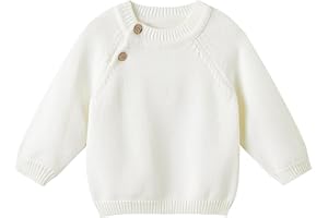 pureborn Baby Toddler Boys Girls Pullover Sweater Cotton Knit Button Closure Sweaters