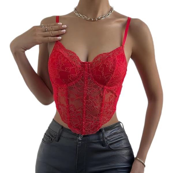 SOUGAO Vintage Corset Top Classic Overbust Bustier Waist Taming