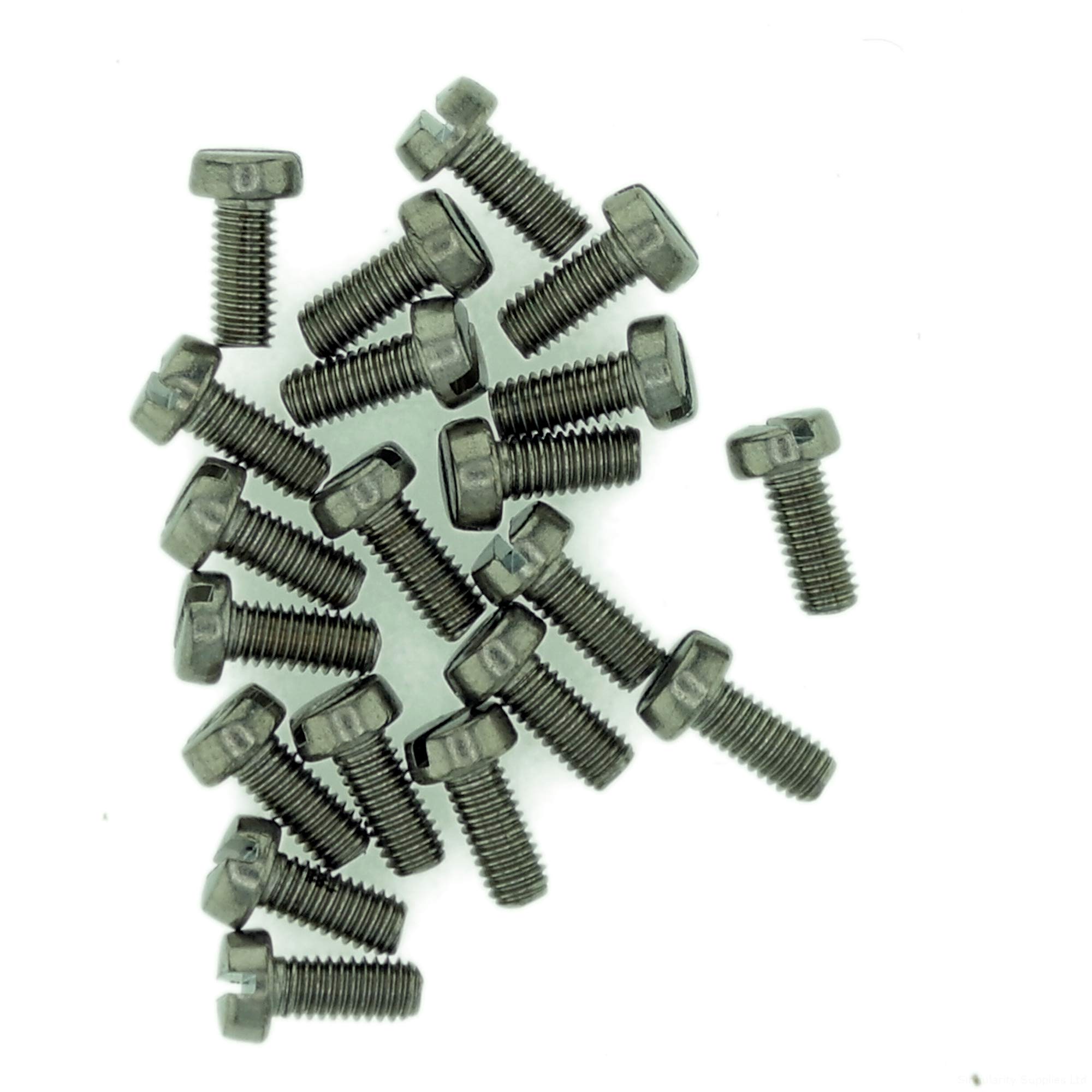 M1.2 (1.2mm x 6mm) Slot Cheese Machine Screw (Bolt) - Stainless Steel (A2) (Pack of 20)