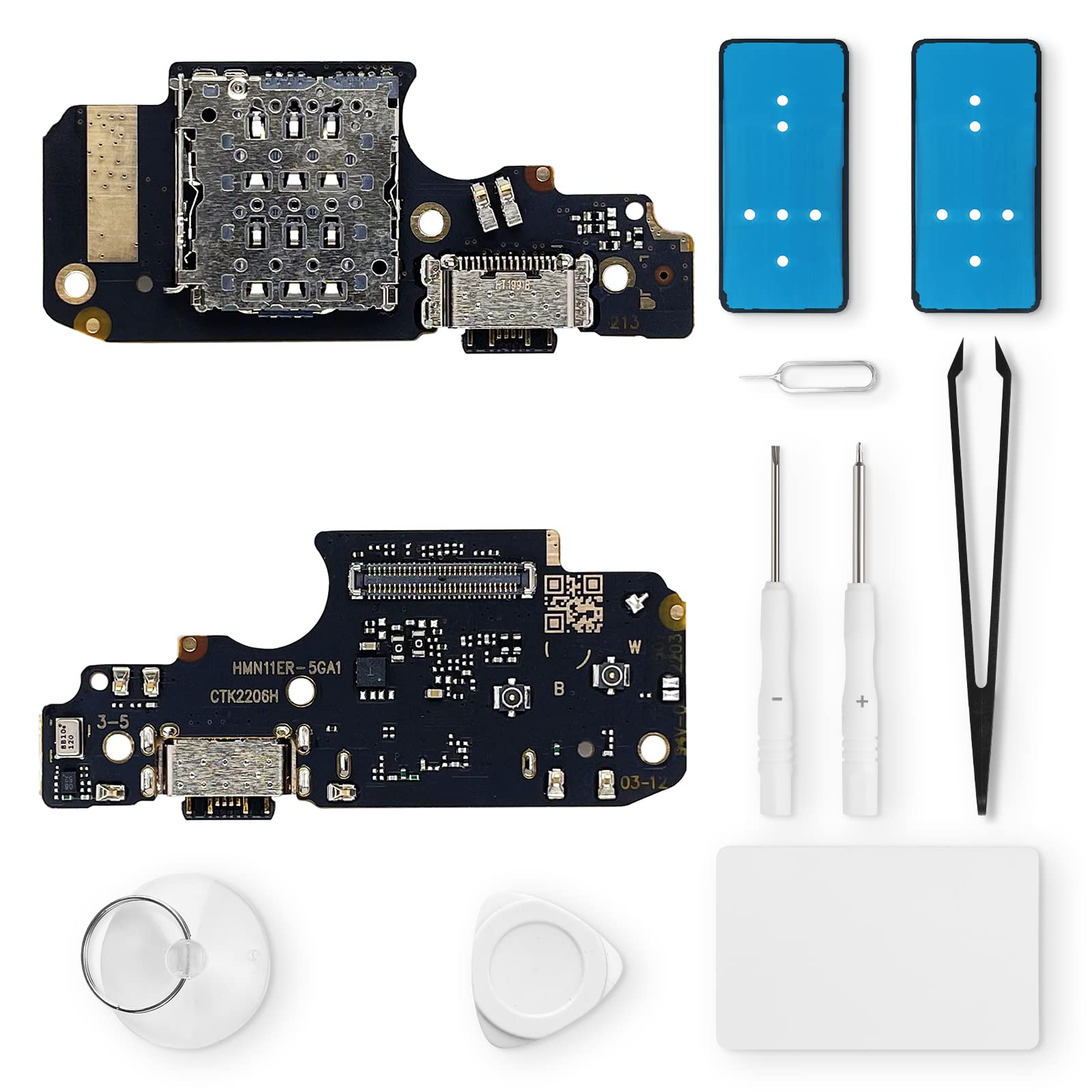 Eonpam Charging Port Replacement for Poco X4 Pro/Xiaomi Redmi Note 11 Pro 5G/ Note 12 Pro 4G Charger Port Microphone Headphone Jack with Repair Kit