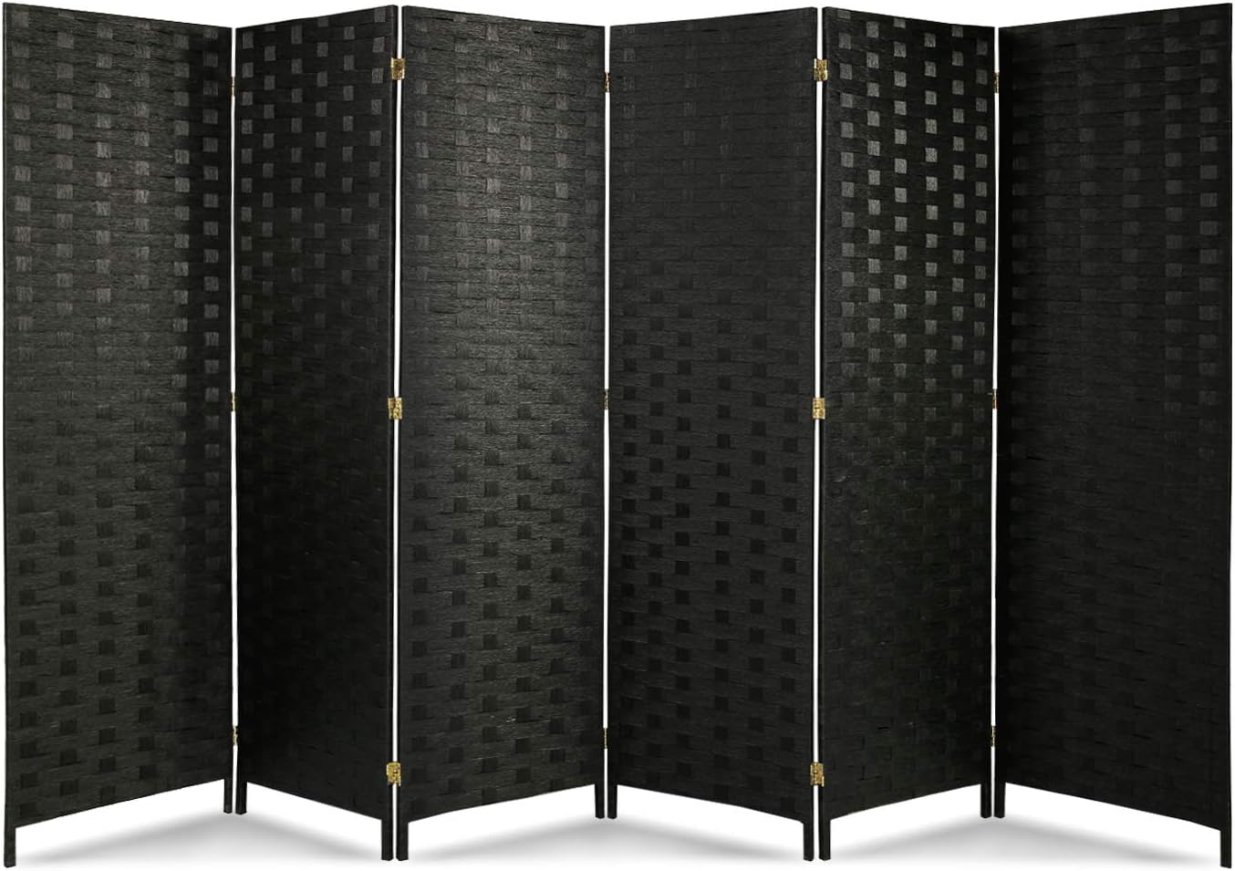 Aclumsy Room Divider 6ft Tall Paper Vine Square Room Divider .Double Hinged.Folding Privacy Screens with 6-Panel ，Black: Furniture & Decor
