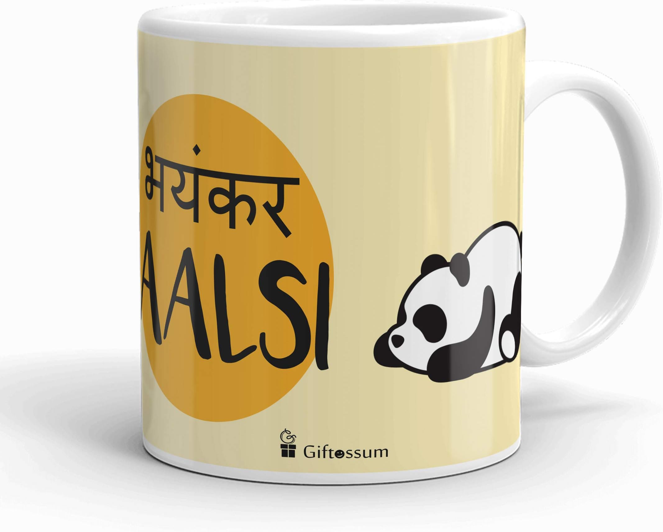Giftossum Ceramic Coffee Mug With Greeting Card - 1 Piece, Yellow, 350 ml