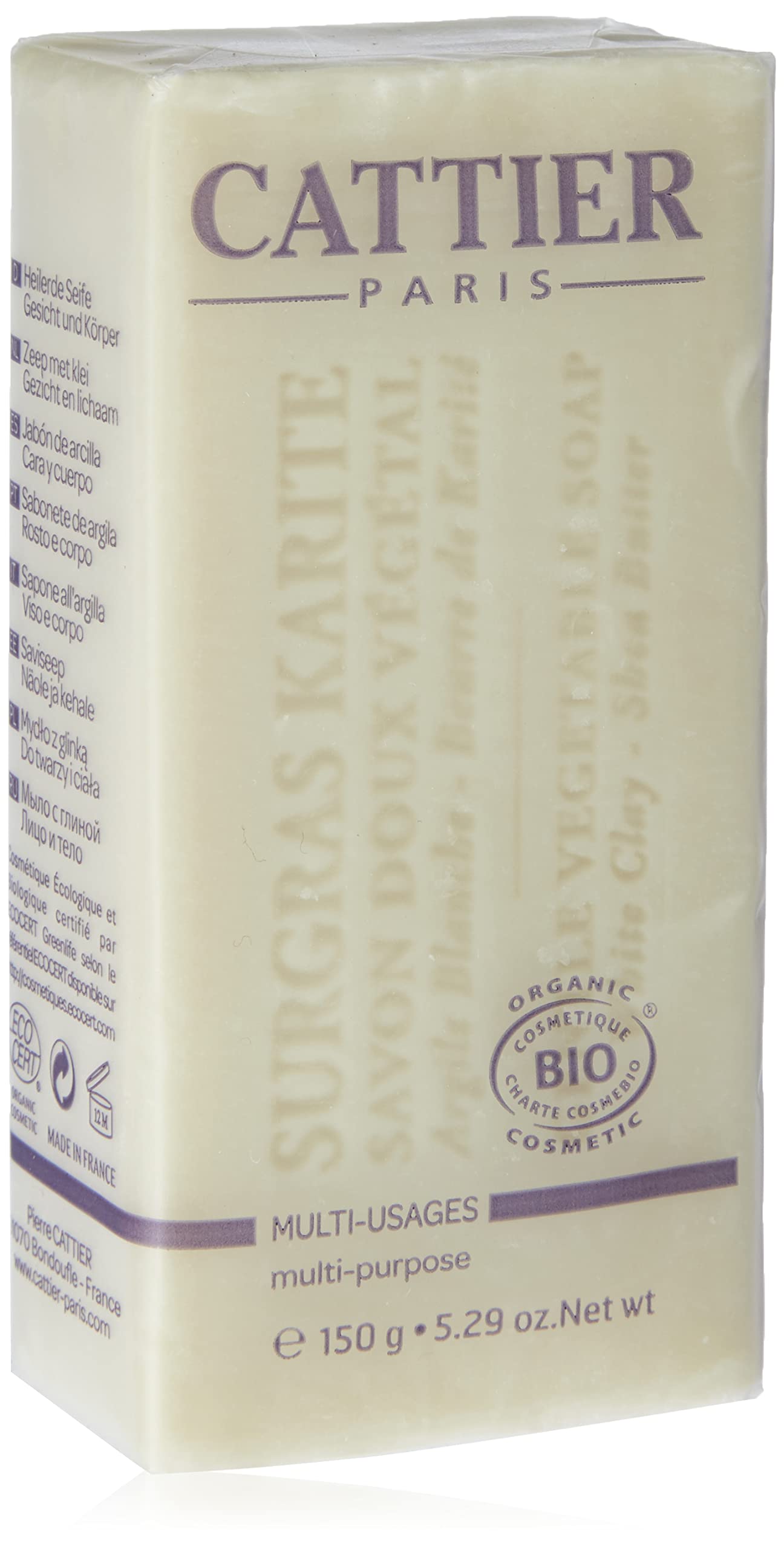 Cattier -Paris Healing Clay Soap Shea Butter Organic 1 x 150 g