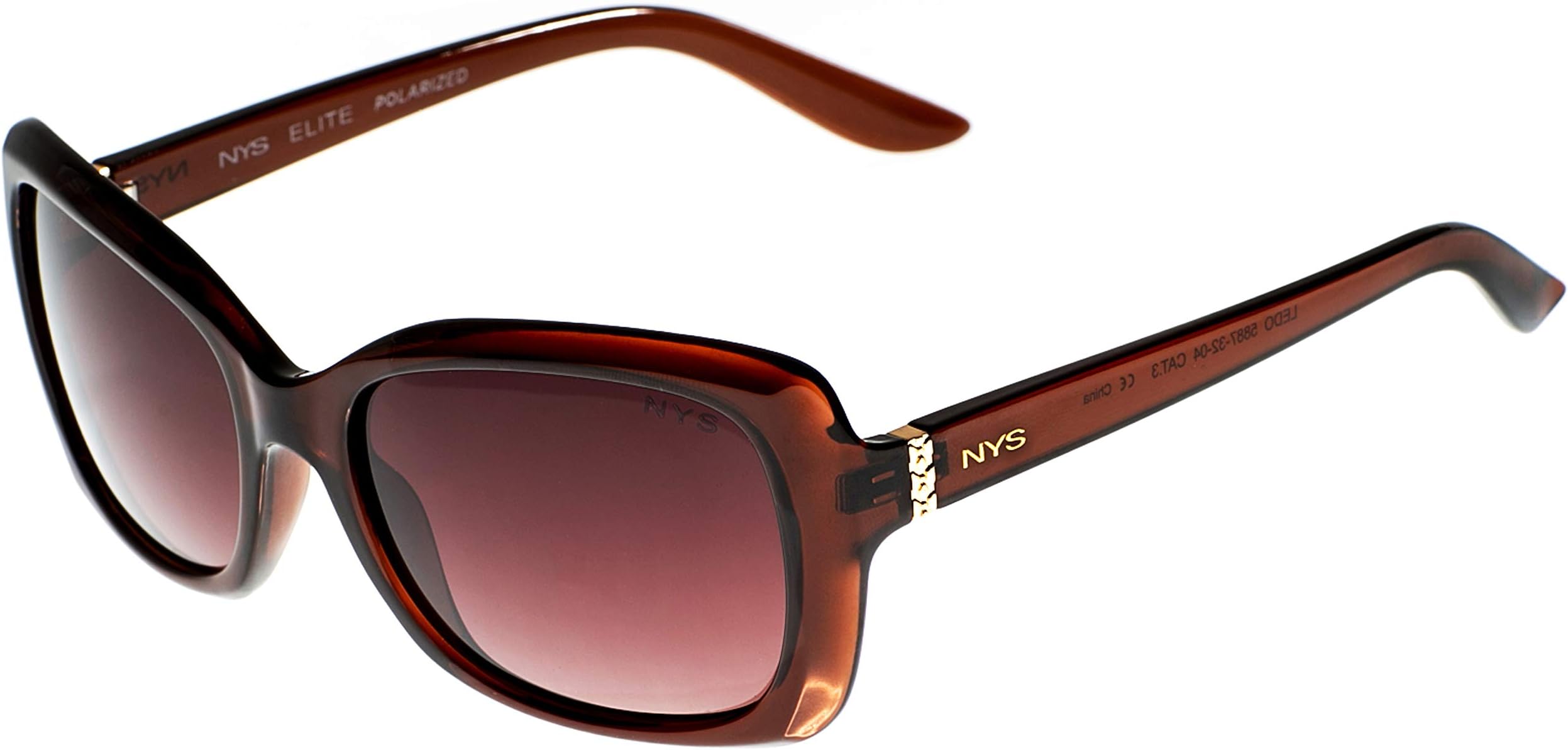 NYS Collection Eyewear LEDO Soft Square Polarized Fashion Sunglasses