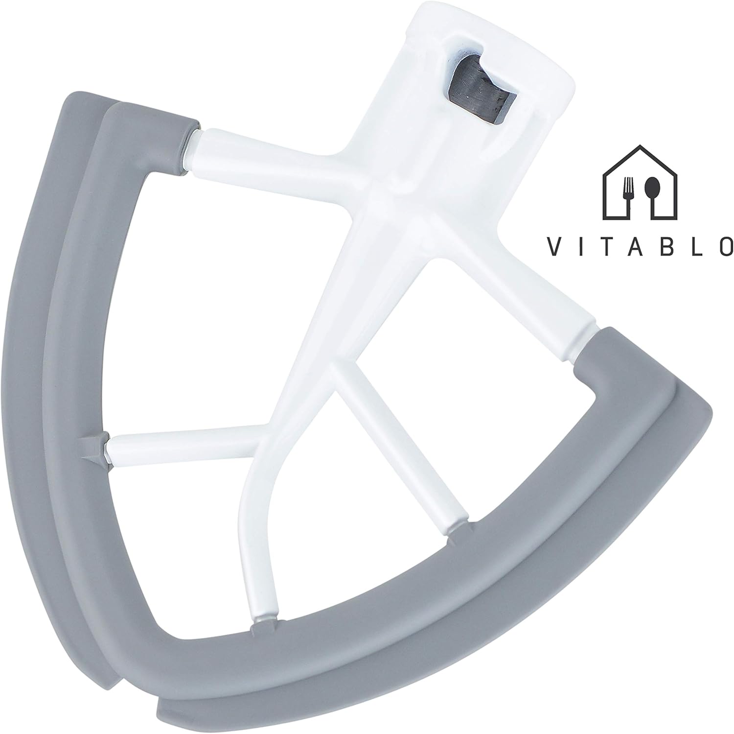 Vitablo Flex Edge Beater for KitchenAid Mixer, 4.5 and 5 Quart Bowl-Lift Use, Wide Tilt Head Stand Attachment for Mixing Batter, Metal Alloy Accessory with Silicone Edging