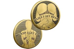 QYRCXX 2Pcs Funny Heads or Tails Coins, Double Side Coin, Tails i get Head Coin - Heads i get Tail Coin, Prank Gifts