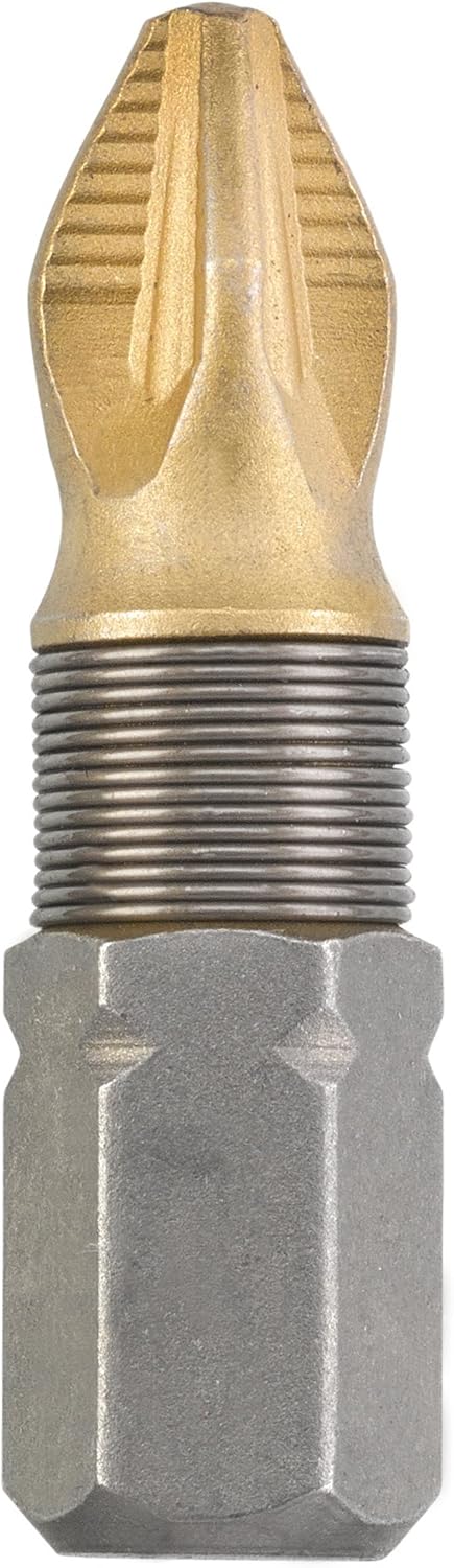 kwb 2 x 25mm PZ1 Titanium Bits, Torsion Zone, Mega-Grip Ribs - 6x Longer Lifespan, Multicoloured, PZ 1