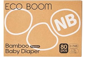 ECO BOOM Diapers, Viscose from Bamboo Diapers, Natural Soft Disposable Nappies for Infant, Size 0 Suitable for up to 7 lbs (Newborn - 80 Count)