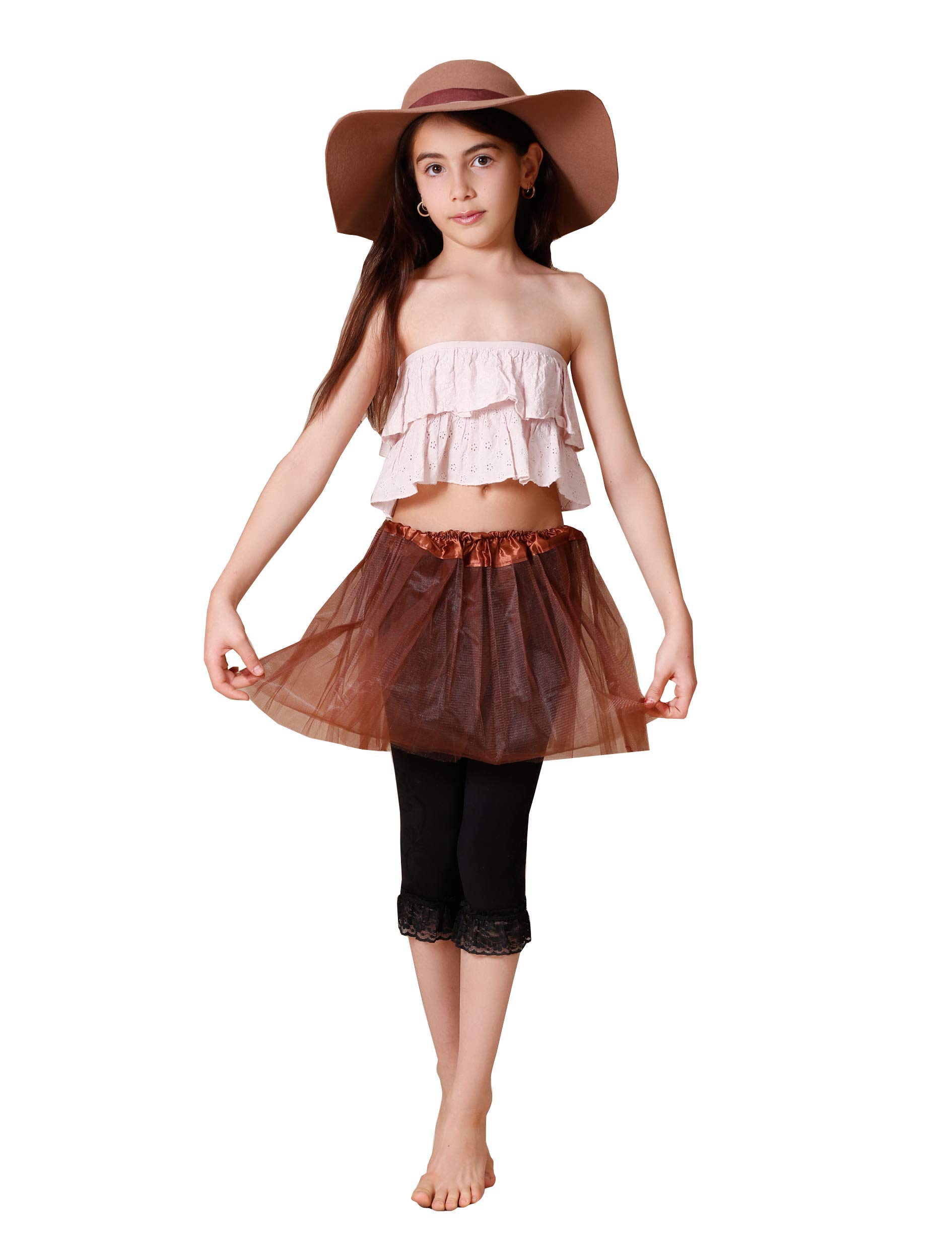 Matissa Girls Tutu Skirt Dress Up Fancy Dress Party Hen Party (Brown, L (Adult Size))