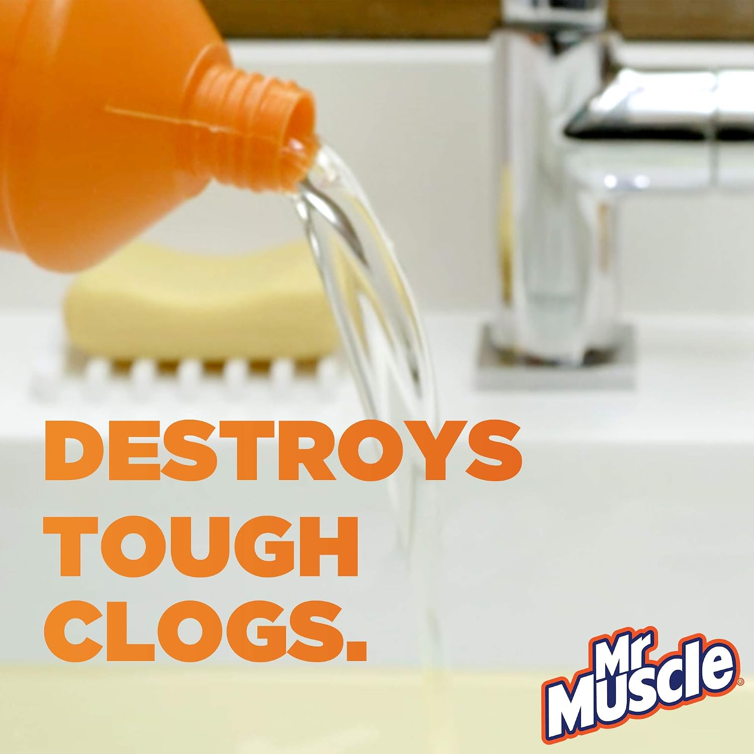 Mr Muscle Drain Unblocker, Sink & Drain Cleaner, Heavy Duty Power Gel, 2 x 500 ml - Image 5