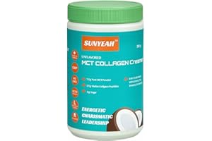 SUNYEAH Keto MCT Collagen Creamer Powder – Sugar-Free, Marine Collagen Peptides + C8 &C10 MCT Oil – Brain Energy & Skin Suppo