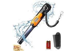 Vertimia Metal Detector Pinpointer, Professional Waterproof Handheld Pin Pointer Wand, 3 Modes Search Treasure Pinpointing Finder Probe with LCD Display for Adult, Kids, 9V Battery Included - Orange