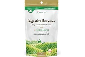 NaturVet – Digestive Enzymes - Plus Probiotics & Prebiotics – Helps Support Diet Change & A Healthy Digestive Tract – for Dogs & Cats – 10 oz Powder