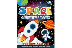 Space Activity Book For Kids Ages 3-4: Over 90 Engaging Activities & 60 Fun Space Facts Including Coloring, Cutting, Crafts, 