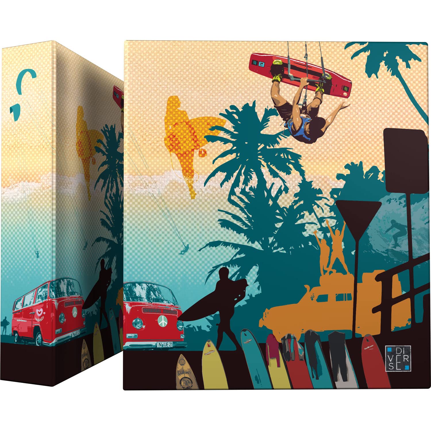 Grafoplás 88172651. Carpant with A4 Rings, 4 Mixed Rings 40 mm, Matt Plasticized Diverse Collection, Sunshine