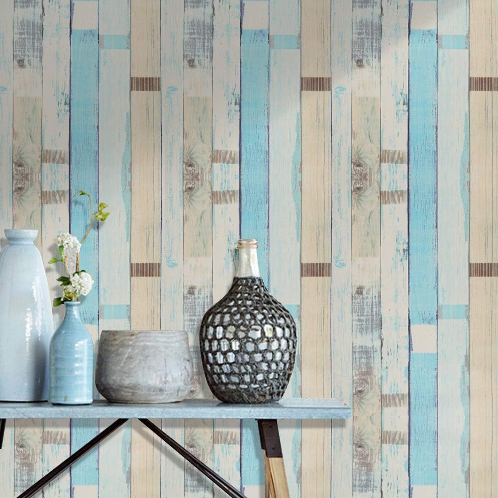 FENTIS Wood Effect Wallpaper Sticky Back Plastic Peel and Stick Wallpaper Green Contact Sticky Paper 44.5x1000cm Removable Roll for Kitchen Bathroom Cabinet Door - Image 4