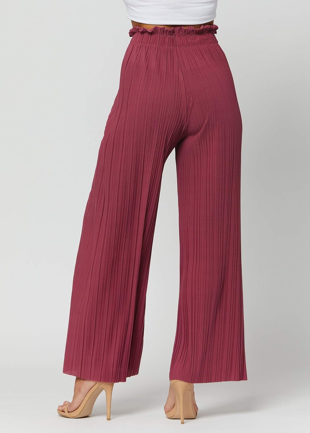 Regular and Plus Sizes Premium Stretch Palazzo Pants for Women High Waisted Micro Pleated