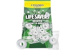 TREATIZO Wint O Green Mints Bulk Individually Wrapped, 2lb Pack of LifeSavrs Hard Candy, Candy in Bulk Perfect for Holidays, Weddings and Corporate Events