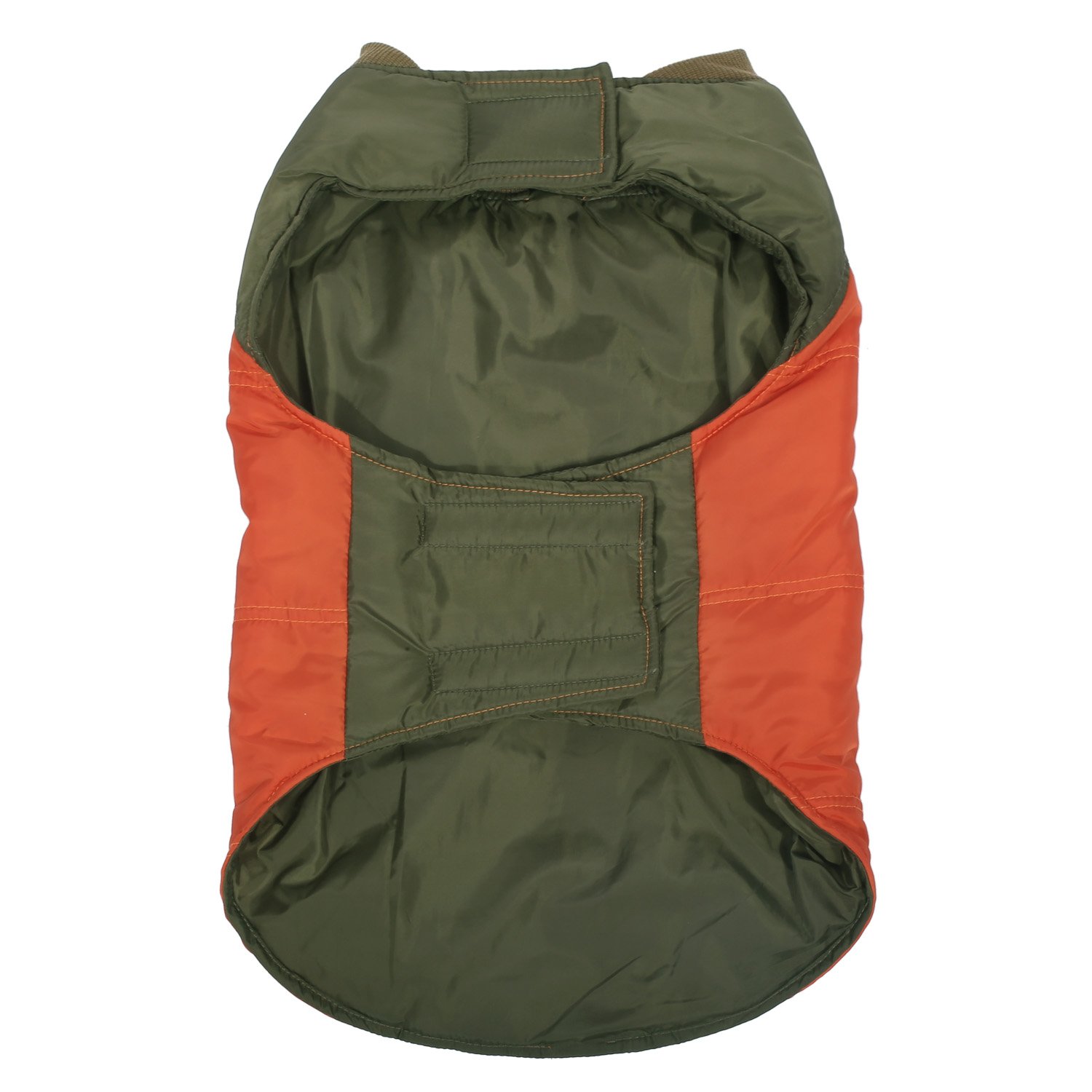 Pecute Dog Vest Color Blocking Winter Warm Pet Apparel with Strap Closure Orange X-Small