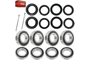 Front and Rear Wheel Bearing Seals Kit for Yamaha Rhino 450 YXR450F 2006-2009 Rhino 660 YXR660F 2004-2007 Rhino 700 YXR700F 2