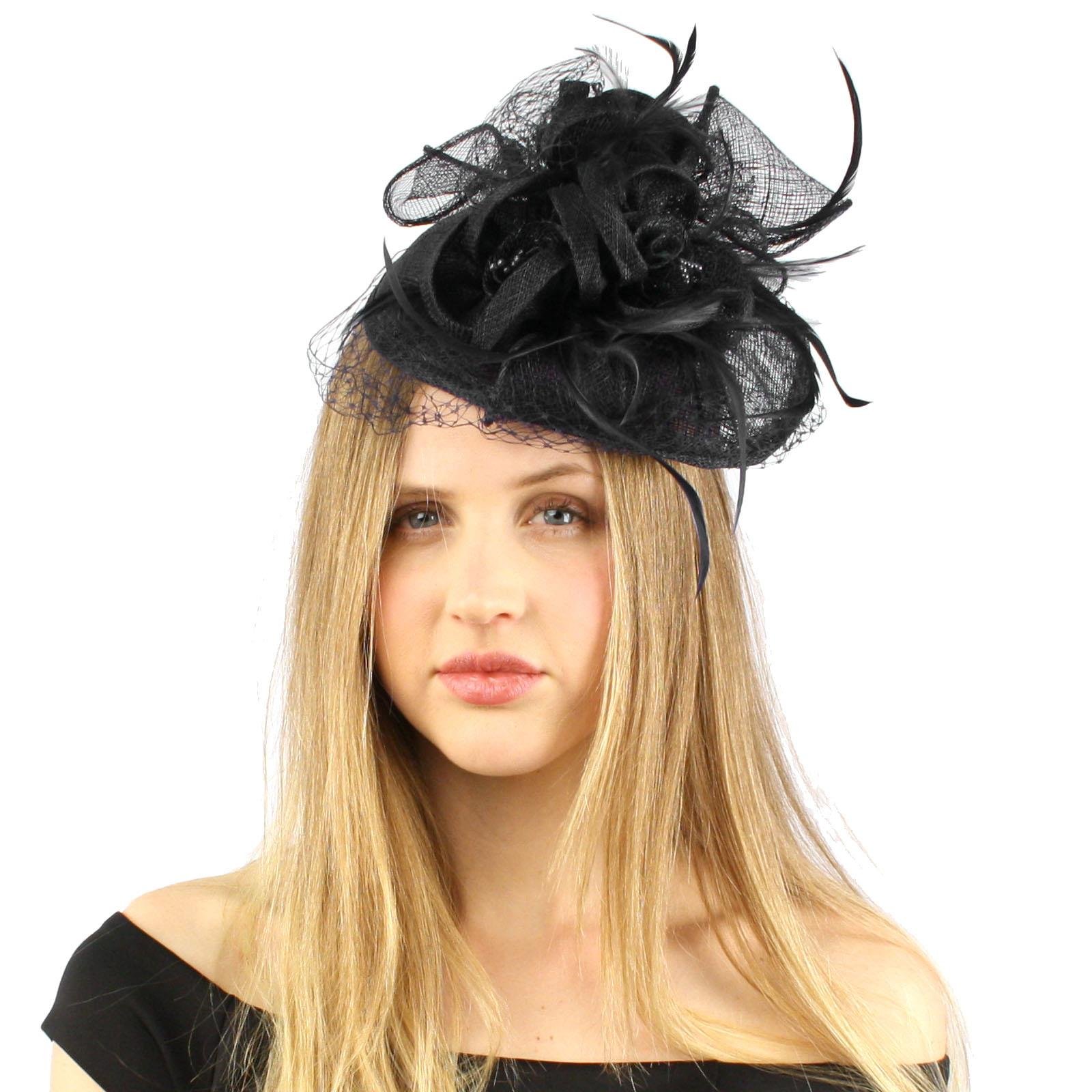Fancy Sinamay Feather Trio Floral 