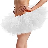 Phantomon Tutu Skirt Women's Teens Elastic 5 Layered Tulle Skirts Ultra Fluffy