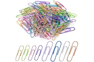 SOTMALTK Paper Clips, 200pcs Jumbo and Medium （2 inch & 1.3 inch） Colored Clip, Large PaperClips Assorted Colors Sizes, Paper Clips for Paperwork Office School and Personal Use