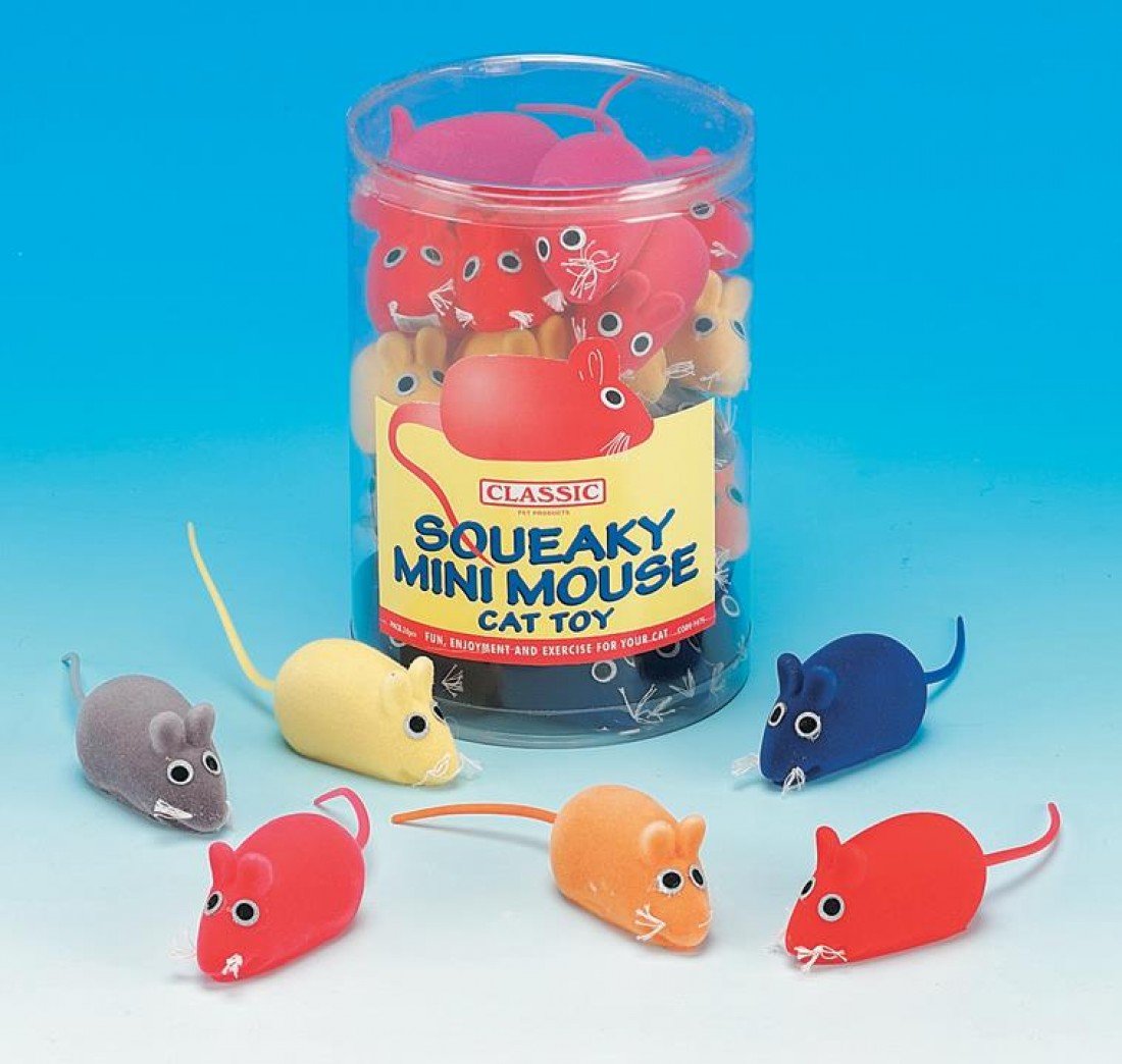 CLASSIC PETBLIS Squeaky Mouse (24pk Display) 2.5 inches, 100 g