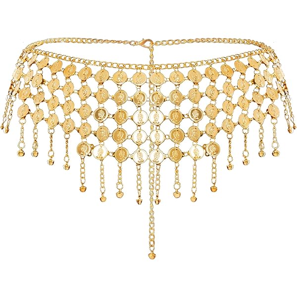 Amazon.com: Inbagi Belly Dance Jewelry Set Women Belly Dance Gold