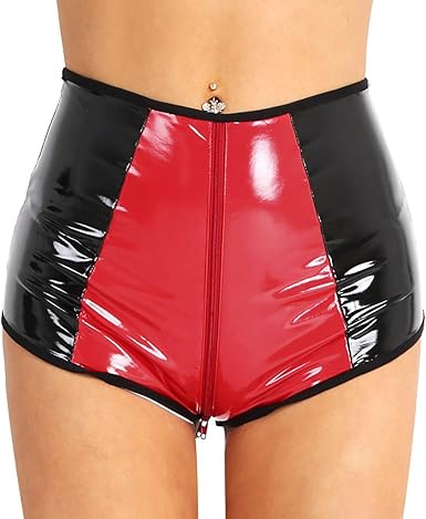 red high waisted booty shorts