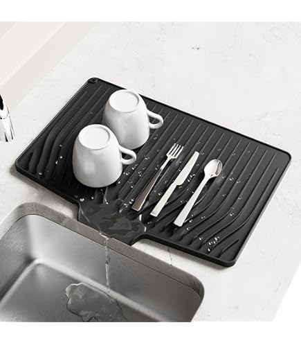 Grand set de table en silicone résistant à la chaleur antidérapant pour cuisine, pique-nique, salle à manger, plan de travail, protection ESD, blanc translucide, 30 x 50 cm