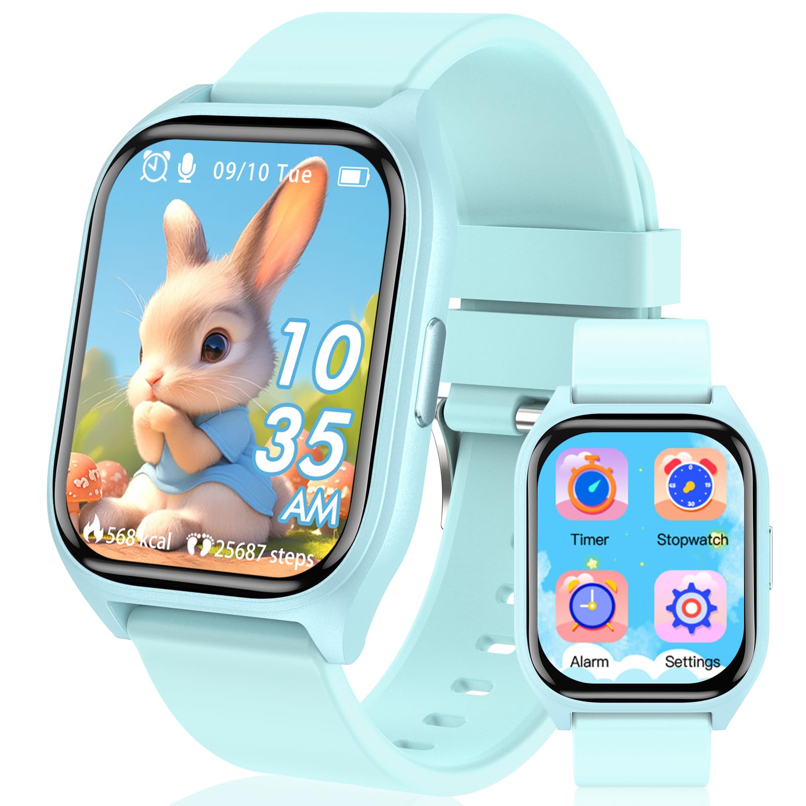 Clleylise Smart Watch for Kids - Fitness Activity Tracker, Pedometer, Heart Rate Sleep Monitor, 18 Sport Modes, Calories Counter, Alarm Clock - Gifts for Boys Girls Teens 4+ (Blue)